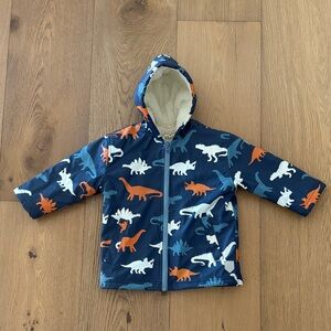Hatley Cream Sherpa-Lined Color Changing Rain Coat Jacket Label - Kids Size 3t